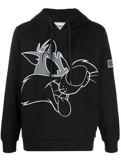 Iceberg Sylvester The Cat Cotton Hoodie In Black