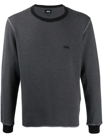 Stussy Striped Jumper In Blue