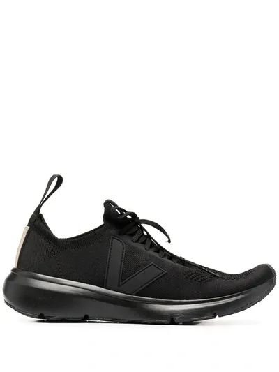 Veja X Rick Owens V-knit Running Sneakers In Black