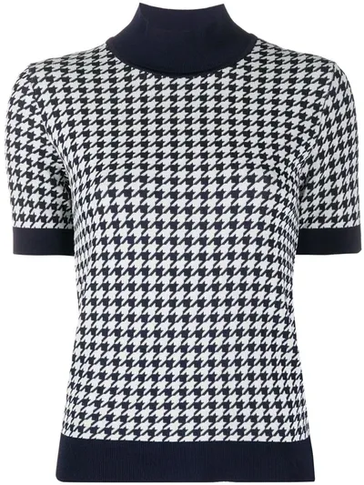 Hugo Boss Dogtooth Pattern Top In White