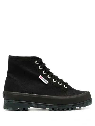 Superga Lace-up High Top Sneakers In Black