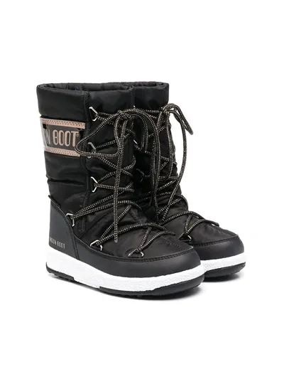 Moon Boot Mid Waterproof Nylon Snow Boots In Black