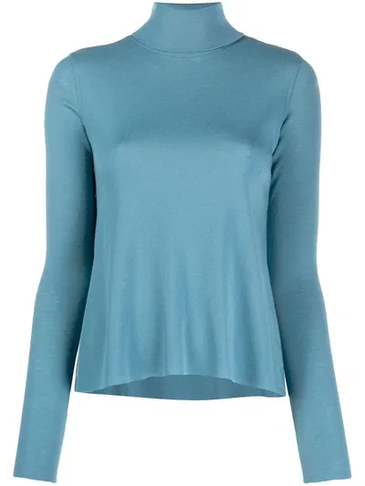 Forte Forte Roll-neck Knit Jumper In Blue