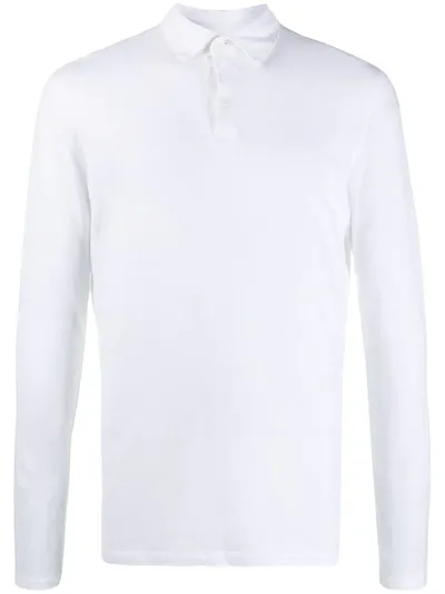 Majestic Long Sleeved Polo Shirt In White