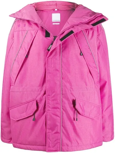 Napa By Martine Rose Logo-hood Oversized Parka Coat In Pink