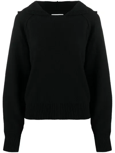 Ba&sh Hooded Wool-knit Jumper In Black