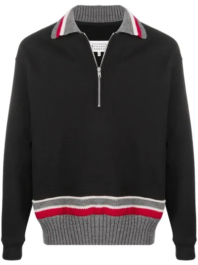 Maison Margiela Stripe-detail Jumper In Black