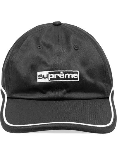 Supreme Piping 6-panel Cap In Black