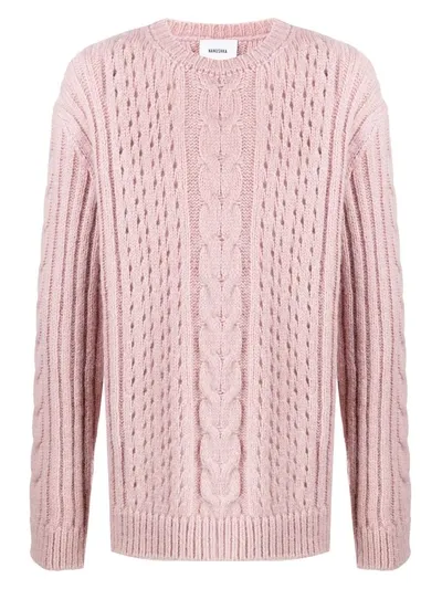 Nanushka Virote Cable Knit Pullover In Pink