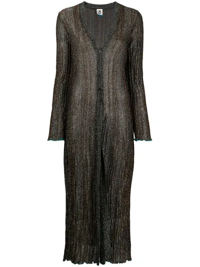 M Missoni Glitter Knit Long Cardigan In Black