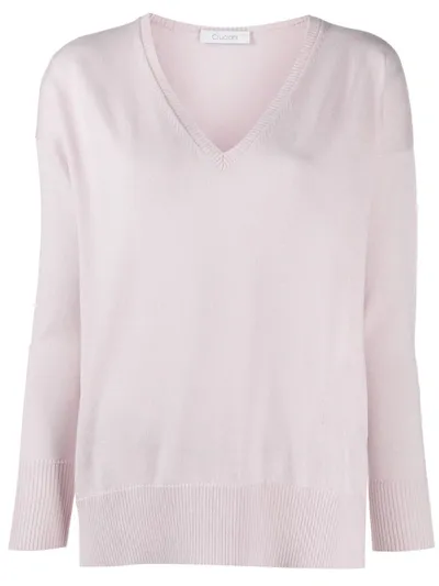 Cruciani Ribbed-trim Wool Jumper In Pink