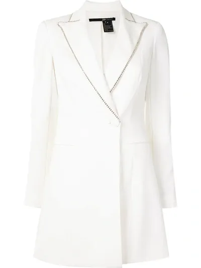 Jay Godfrey Embellished Lapel Blazer Dress In White