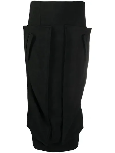 Rundholz Panelled Pencil Skirt In Black