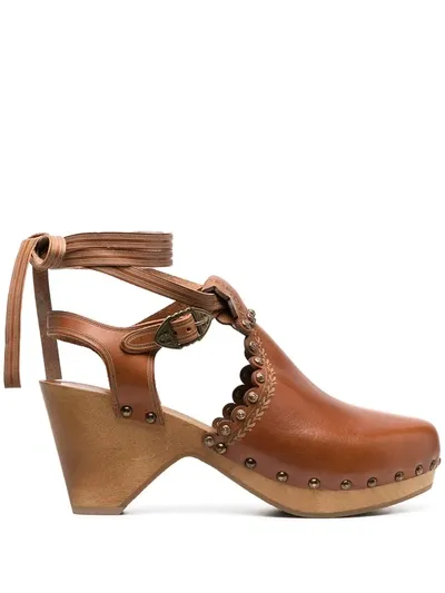 Isabel Marant Leather Mules In Brown