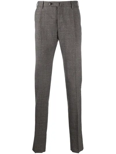 Pt01 Plaid Check Trousers In Brown