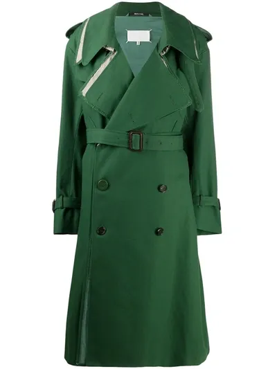 Maison Margiela Layered-effect Trench Coat In Green