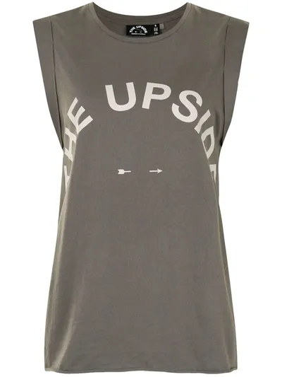 The Upside Muscle Logo Tank Top In Green