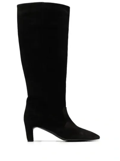 Del Carlo Suede Knee-high Boots In Black