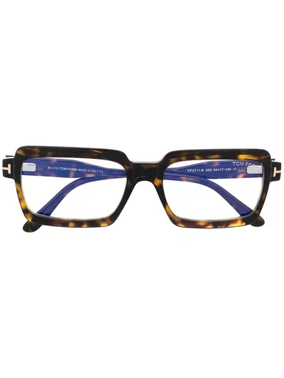 Tom Ford Rectangular-frame Glasses In Brown