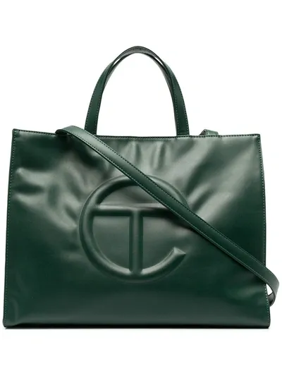 Telfar Embossed Logo Tote Bag In Green