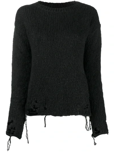 Thom Krom Distressed Effect Jumper In Black