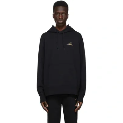 Hugo Men's Dongrel Hoodie With Moon Graphic In 001 Black