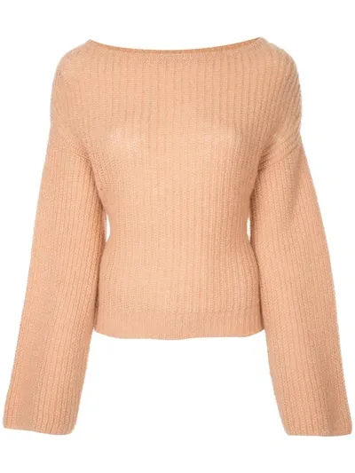 Forte Forte Balloon-sleeve Cable-knit Jumper In Brown