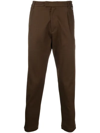 Low Brand Tapered-fit Cropped Trousers In Brown