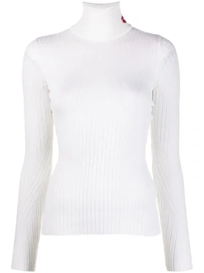 Lala Berlin Ribbed Knit Roll Neck Jumper In White