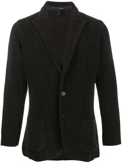 Lardini Knitted Single-breasted Blazer In Brown