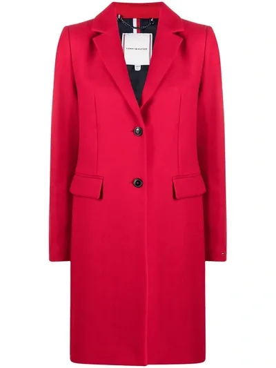 Tommy Hilfiger Single-breasted Coat In Red