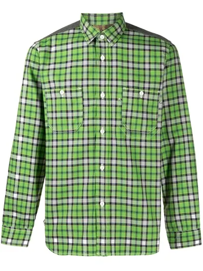 Junya Watanabe Panelled Colour Block Shirt In Green