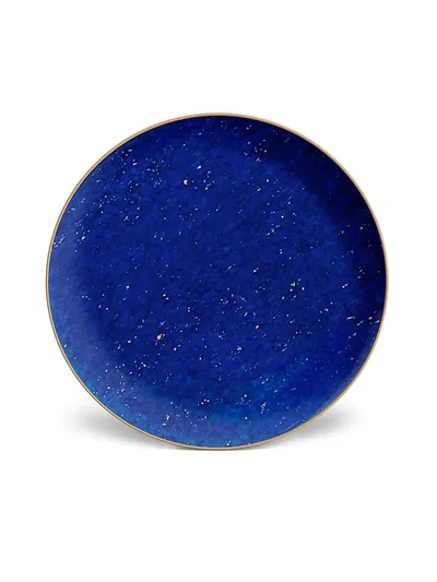 L'objet Lapis-look Limoges Porcelain & 24k Gold Dessert Plate In Blue, Gold