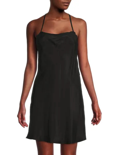 Rya Collection Heavenly Satin Chemise In Black