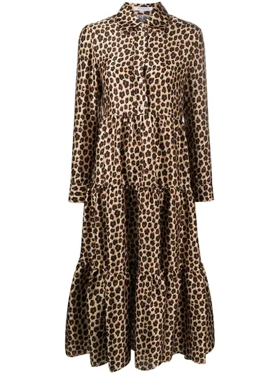 Vivetta Animal-print Shirt Dress In Brown