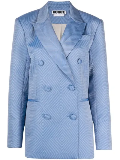 Rotate Birger Christensen Double-breasted Blazer In Blue