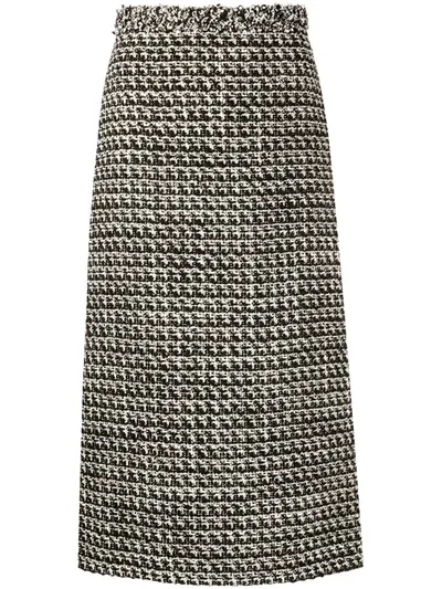 Valentino Sensation Lurex Tweed Midi Skirt In Black