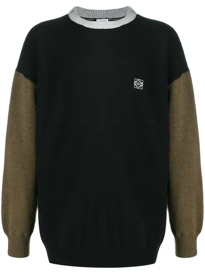 Loewe Logo-embroidered Jumper In Black