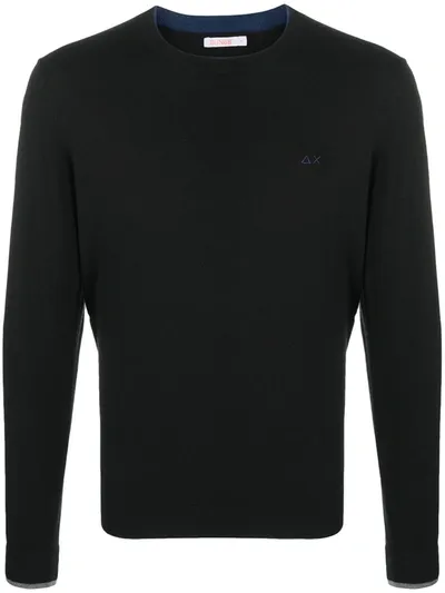 Sun 68 Round Neck Jumper In Black