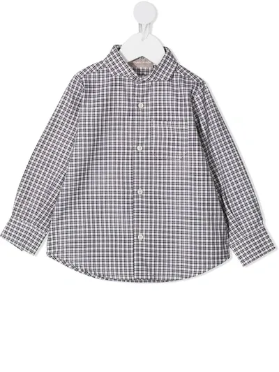 La Stupenderia Kids' Check-print Cotton Shirt In White