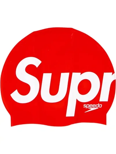 Supreme Speedo Logo-print Swim Cap In Red