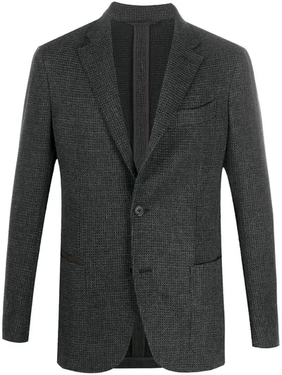 Ermenegildo Zegna Waffle Knit Blazer In Grey