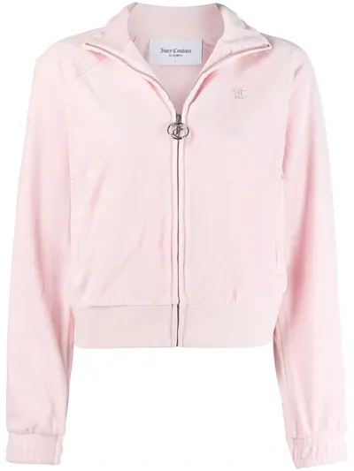 Juicy Couture Tanya Zip-up Velour Sweatshirt In Pink