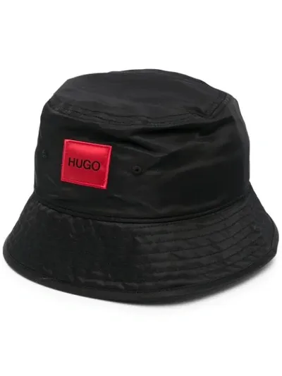 Hugo Boss Logo Patch Bucket Hat In Black