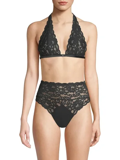 Fleur Du Mal Charlotte Lace Racer Back Bra In Black