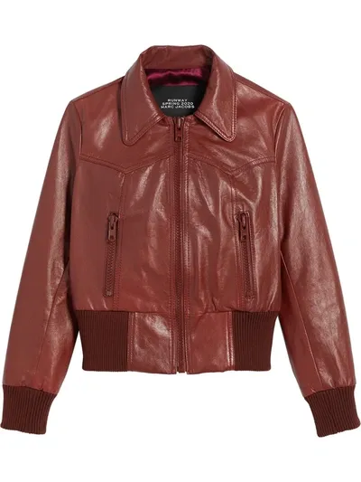 Marc Jacobs Rib-trimmed Bomber Jacket In Red