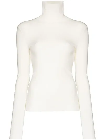 Joseph Roll-neck Cashmere Jumper In White