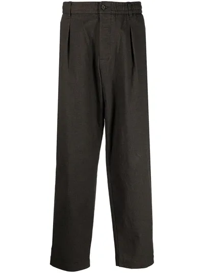 Universal Works Pleat Detail Track Pants In Brown