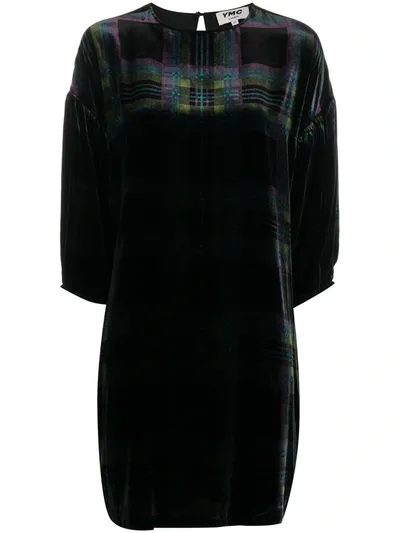 Ymc You Must Create Checked Velvet Dress In Black