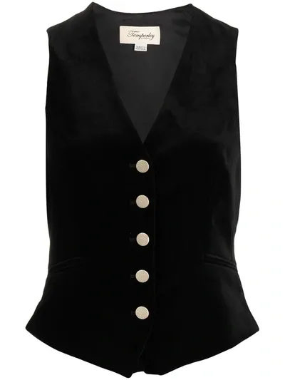 Temperley London Clove Velvet Waistcoat In Black